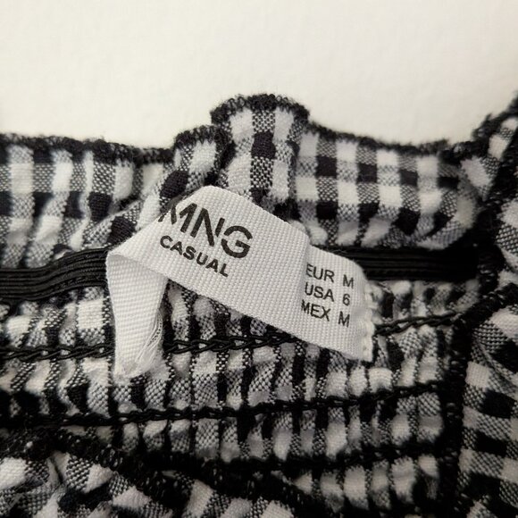 Mango Shirred Gingham Dress Size 6 - Picture 2 of 4